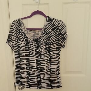 Compliments By Ann London Elegant Zebra Print‎ Women's Blouse